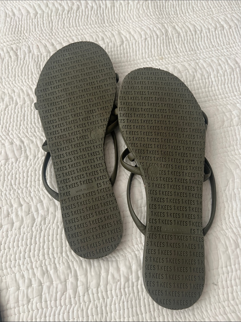 TKEES Olive Green Strappy Slide Sandals - Picture 3 of 4